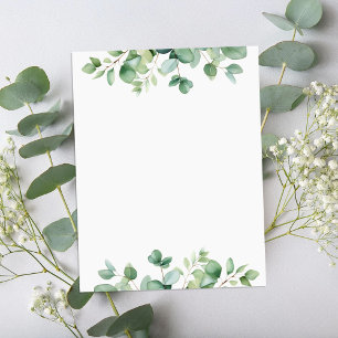 Elegant Eucalyptus Greenery Stationery Paper