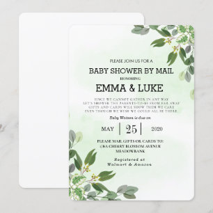 Elegant Eucalyptus Greenery Succulent Baby Shower Invitation