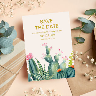 Elegant Eucalyptus Greenery Succulents Wedding Save The Date