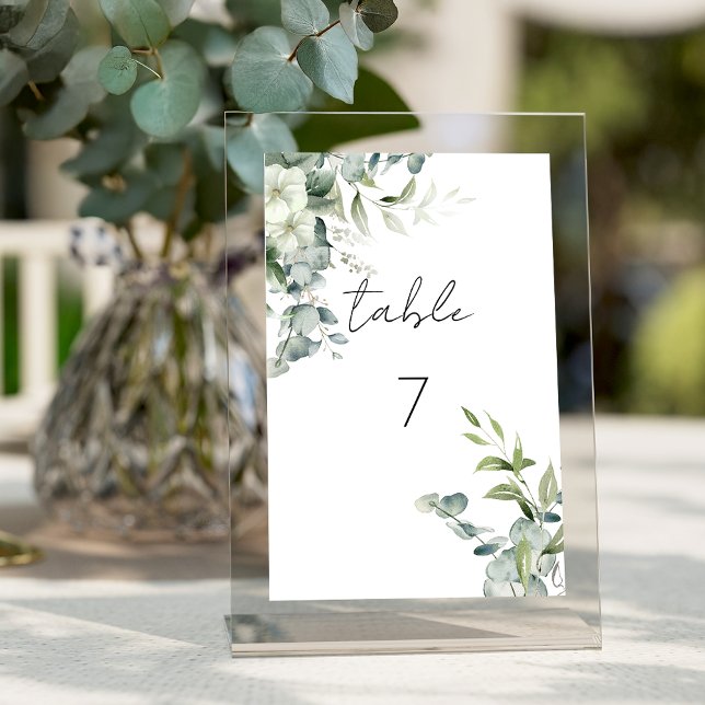 Elegant Eucalyptus Greenery Table Number (Creator Uploaded)