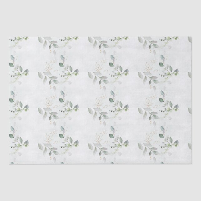 Elegant Eucalyptus Greenery  Tissue Paper (Front)
