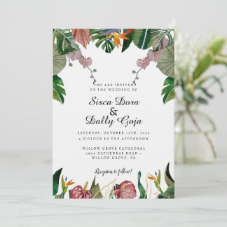 Elegant Eucalyptus Greenery, Tropical Floral  Invitation