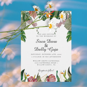 Elegant Eucalyptus Greenery Tropical Wedding  Invitation