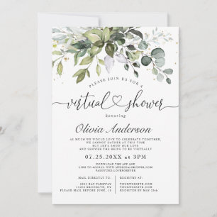 Elegant Eucalyptus Greenery virtual Bridal Shower Invitation
