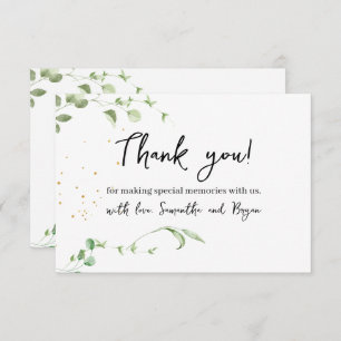Elegant  Eucalyptus Greenery Watercolor Thank You Card