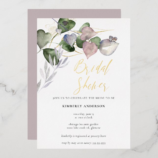 Elegant Eucalyptus Greenery Wedding Bridal Shower (Front/Back)