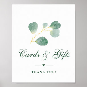 Elegant Eucalyptus Greenery Wedding Cards & Gifts  Poster
