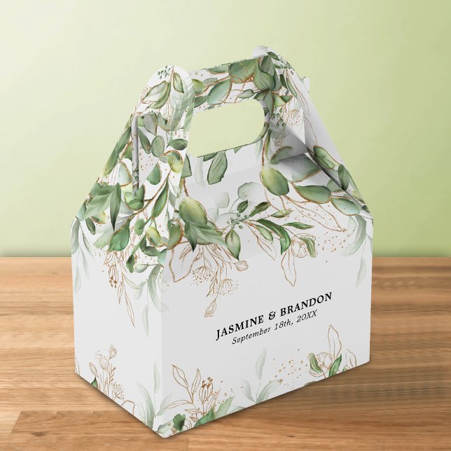 Elegant Eucalyptus Greenery Wedding Favor Box (Creator Uploaded)