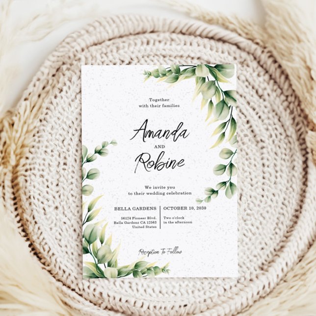 Elegant Eucalyptus Greenery Wedding Invitation (Creator Uploaded)