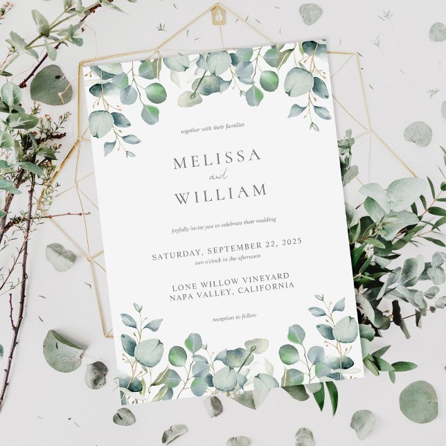 Elegant Eucalyptus Greenery Wedding Invitation (Creator Uploaded)