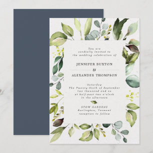 Elegant Eucalyptus Greenery Wedding Invitation