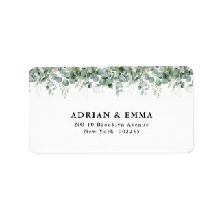 Elegant Eucalyptus Greenery Wedding Label
