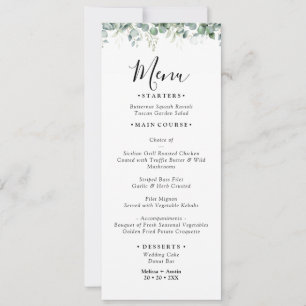 Elegant Eucalyptus Greenery Wedding Manu Card