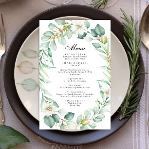 Elegant Eucalyptus Greenery Wedding Menu