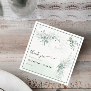 Elegant Eucalyptus Greenery Wedding Napkin