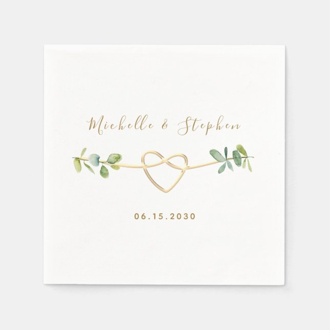 Elegant Eucalyptus Greenery Wedding Napkin (Front)