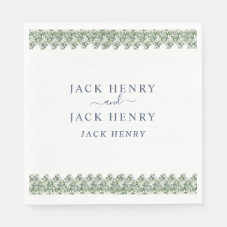 Elegant Eucalyptus Greenery Wedding Napkins