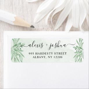 Elegant Eucalyptus Greenery Wedding Return Address