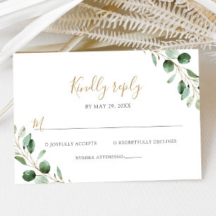 Elegant Eucalyptus Greenery Wedding RSVP Card