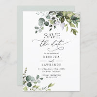 Elegant Eucalyptus Greenery Wedding Save the Date