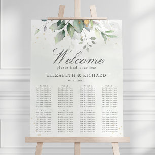 Elegant Eucalyptus Greenery Wedding Seating Chart