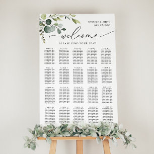 Elegant Eucalyptus Greenery Wedding Seating Chart
