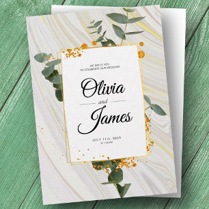 Elegant eucalyptus greenery wedding shower invitation