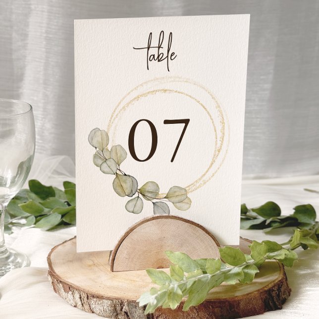 Elegant Eucalyptus Greenery Wedding Table Numbers (Creator Uploaded)