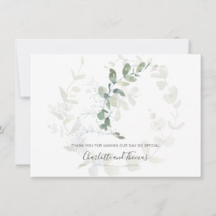 Elegant Eucalyptus Greenery Wedding Thank You Card