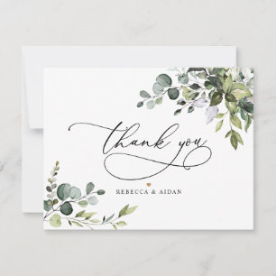 Elegant Eucalyptus Greenery Wedding Thank You Card
