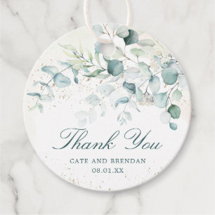 Elegant Eucalyptus Greenery Wedding Thank You Favour Tags