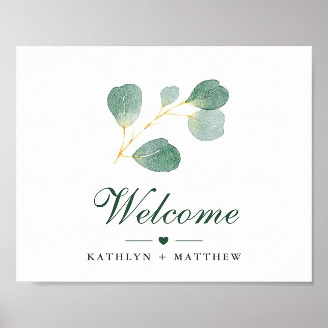 Elegant Eucalyptus Greenery Wedding Welcome Poster (Creator Uploaded)