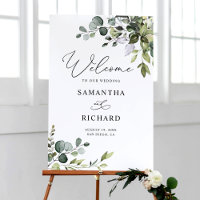 Elegant Eucalyptus Greenery Wedding Welcome Sign