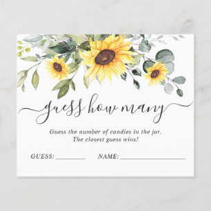 Elegant Eucalyptus Guess How Many Game Card