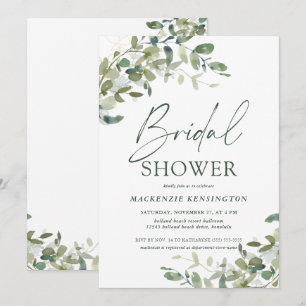 Elegant Eucalyptus Ivy Bridal Shower  Invitation