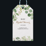 Elegant Eucalyptus Leaf Greenery Bridal Shower Gift Tags<br><div class="desc">These elegant eucalyptus leaf greenery bridal shower gift tags are perfect for a tropical wedding shower.  The design features artistically hand-painted beautiful eucalyptus green leaves arranged into geometric shapes,  inspiring natural beauty.</div>