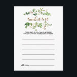 Elegant Eucalyptus Leaf Greenery Bucket List Cards<br><div class="desc">These elegant eucalyptus leaf greenery bucket list cards are the perfect activity for a tropical wedding reception or bridal shower. The design features artistically hand-painted beautiful eucalyptus green leaves arranged into geometric shapes,  inspiring natural beauty. Bucket List sign is sold separately.</div>