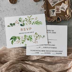 Elegant Eucalyptus Leaf Greenery Menu Choice