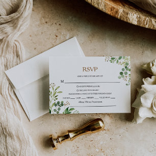 Elegant Eucalyptus Leaf Greenery Rsvp Menu Choice