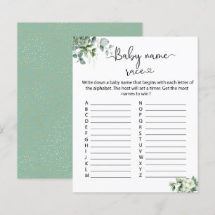 Elegant Eucalyptus Leaves Baby Name Race game 