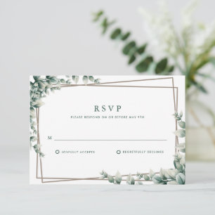 Elegant Eucalyptus Leaves Botanical Wedding  RSVP Card