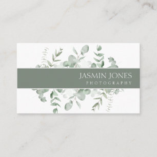 Elegant Eucalyptus Leaves Greenery Foliage Business Card
