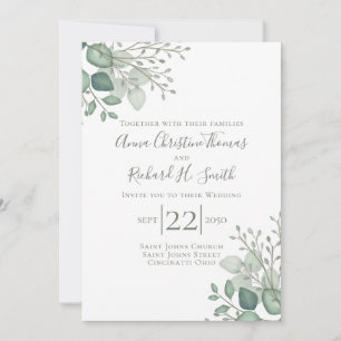 Elegant Eucalyptus Leaves Greenery Foliage Invitation