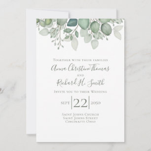 Elegant Eucalyptus Leaves Greenery Foliage Invitation