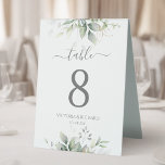Elegant Eucalyptus Leaves Greenery Gold Wedding<br><div class="desc">Beautiful wedding table numbers featuring watercolor eucalyptus and gold leaves.</div>