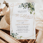 Elegant Eucalyptus Leaves Greenery Gold Wedding Invitation<br><div class="desc">This elegant collection features mixed watercolor greenery leaves paired with a classy serif & delicate sans font in black,  with a monogram on the back. Matching items available.</div>