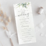 Elegant Eucalyptus Leaves Greenery Gold Wedding Programme<br><div class="desc">Beautiful wedding program cards featuring watercolor eucalyptus and gold leaves.</div>