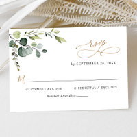 Elegant Eucalyptus Leaves Greenery Gold Wedding