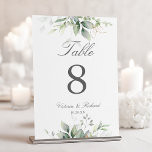 Elegant Eucalyptus Leaves Greenery Gold Wedding  Table Number<br><div class="desc">Beautiful wedding table numbers featuring watercolor eucalyptus and gold leaves.</div>