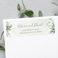 Elegant Eucalyptus Leaves Greenery Return Address